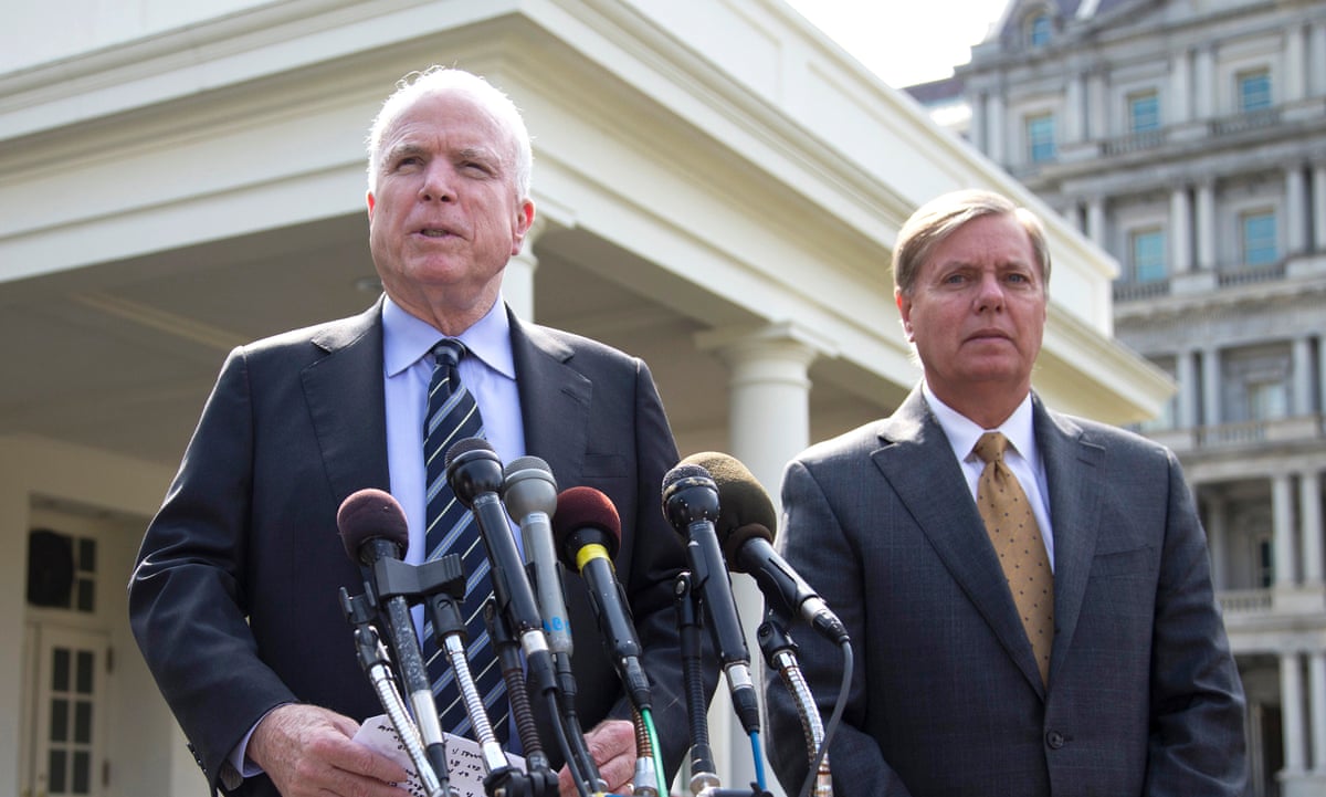 John Mccain And Lindsey Graham Call For 20 000 Troops In Syria And Iraq Us Senate The Guardian