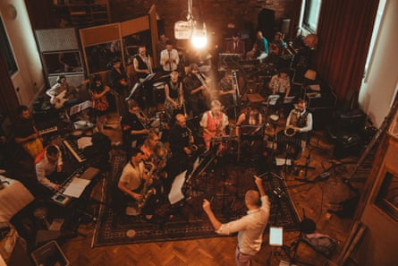 Quill leading a practice session for Ferg’s Imaginary Big Band.