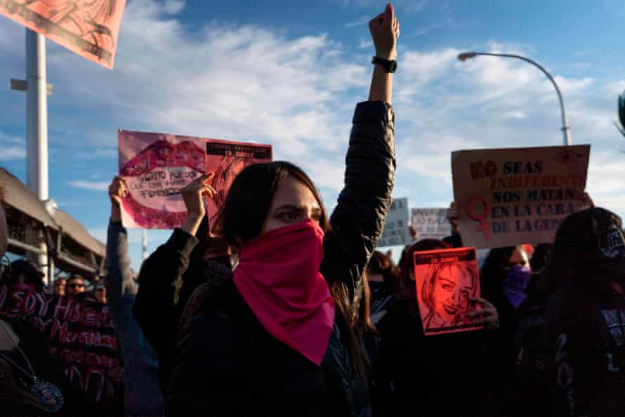 Protesters gather in Ciudad Juarez demand justice for artist and activist Isabel Cabanillas, 26, who was murdered in the streets of Juarez.