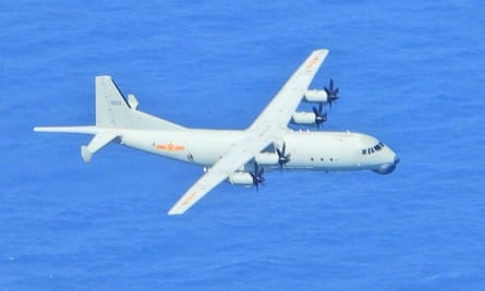 A image from Taiwan’s defence ministry shows a Chinese anti-submarine aircraft entering Taiwanese air space in September.