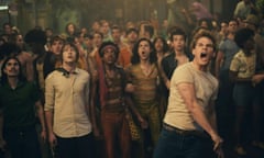 ‘Indecently chiselled’: Jeremy Irvine (foreground) in Roland Emmerich’s Stonewall.