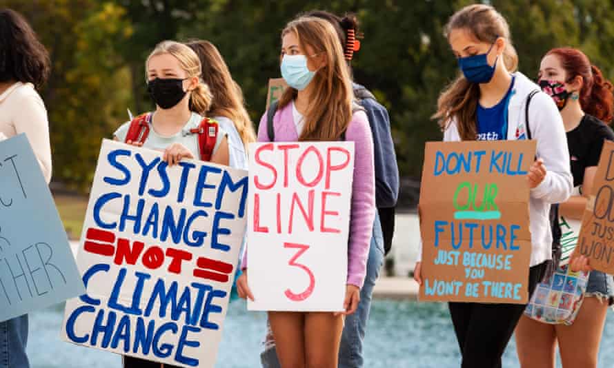 First: Capitol Attack Panel Calls for McCarthy’s Cooperation | US News 7 Demonstrators who participated in the Friday for Future Climate Strike in Washington, DC last year.