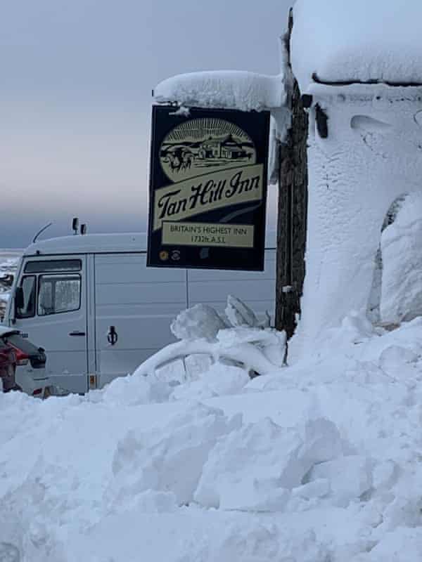 Storm Arwen caused snowdrifts of up to three metres around the pub