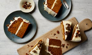 Roast pumpkin, olive oil and nutmeg cake with fresh ginger icing