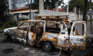 The aftermath of angry protests in Shashamene after Haacaaluu Hundeessaa was assassinated.