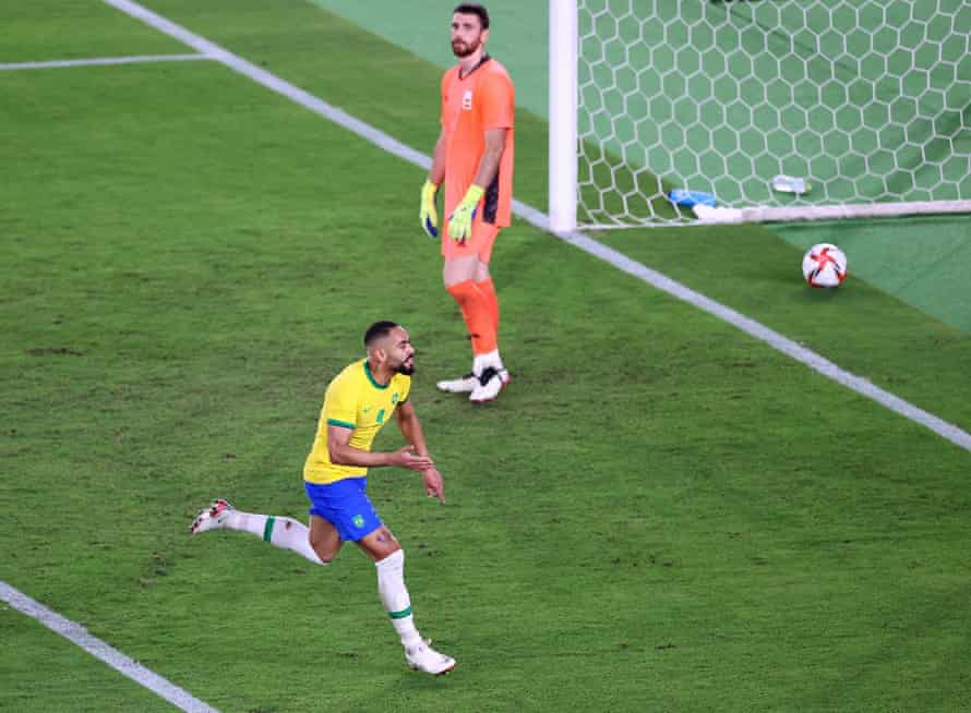 Matheus Cunha celebrates after breaking the deadlock.
