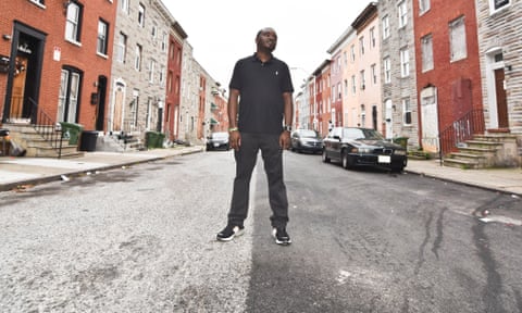 Davon Mayer on Bennet Place, his old home in west Baltimore