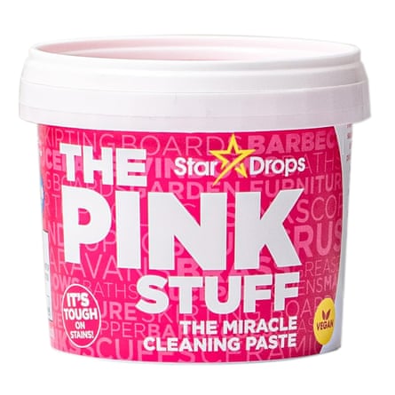 A container of The Pink Stuff displayed on a white background