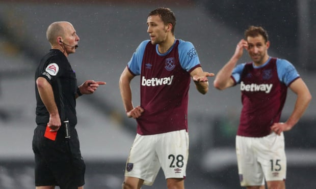 Mike Dean says he received death threats after sending off West Ham United's Tomáš Souček in the game against Fulham in 2021.