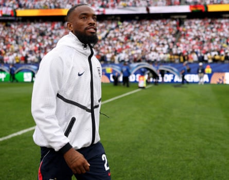 Ivan Toney of England looks connected anterior to nan lucifer against Ghana.
