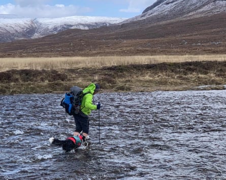 River Crossing in the Fisherfield Wilderness in Scotland.