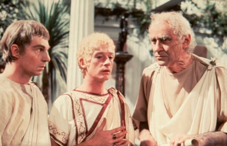 Jacobi, left, with John Hurt and George Baker in I, Claudius.