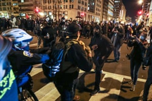 Proud Boys and Antifa activists square up in Washington.
