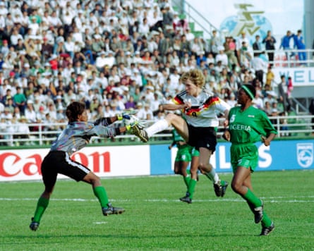 Heidi Mohr netted twice against Nigeria on her way to seven World Cup goals in 1991.