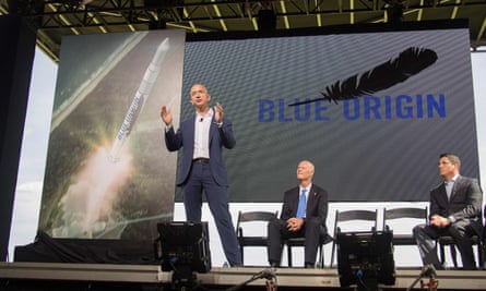 Amazon and Blue Origin founder Jeff Bezos announces plans to build a rocket manufacturing plant and launch site at Cape Canavera.
