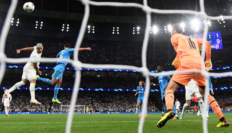 Richarlison heads home his second goal of the game.