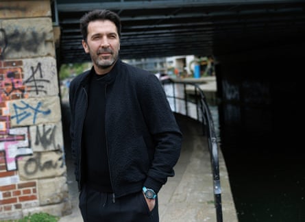 Gianluigi Buffon standing by a canal in London