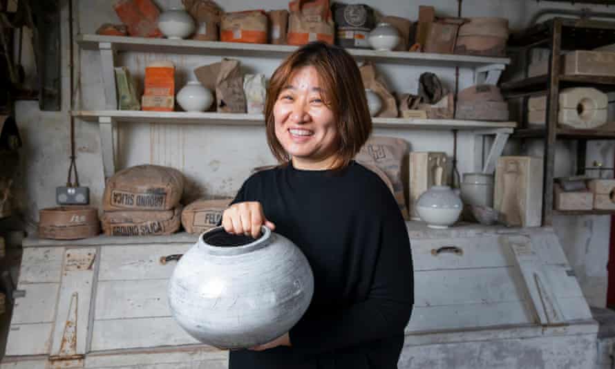 Hyosun Kim, creator  successful  residence for Leach100 astatine  Leach Pottery workplace  successful  St Ives, Cornwall.