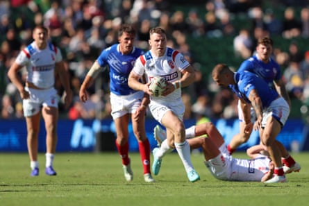 George Williams on the ball against France