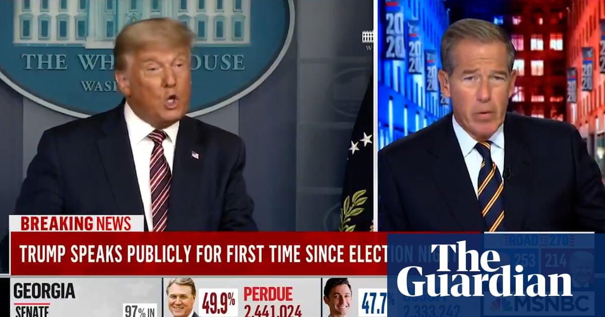Msnbc Cuts Away From Trump S Address After He Again Falsely Declares Election Victory Video Us News The Guardian Msnbc Cuts Away From Trump S Address After He Again Falsely Declares Election Victory Video Us News The Guardian