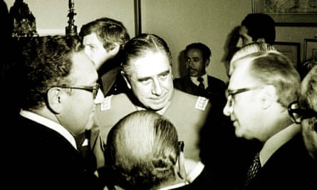 Kissinger meets Chilean leader General Augusto Pinochet, June 1976.