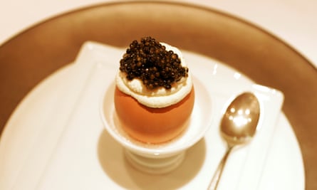 ‘The lightest, butter-enriched scrambled egg, a whorl of vodka-boosted cream, a spoon of caviar. And sigh’: temptation at Jean-Georges.