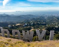 Backstage At The Hollywood Sign overlooking Los Angeles. The iconic sign was originally created in 1923.2J3HTF1 Backstage At The Hollywood Sign overlooking Los Angeles. The iconic sign was originally created in 1923.
