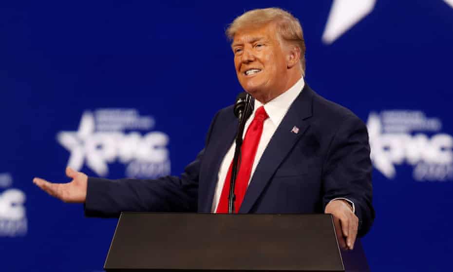  Donald Trump speaks at the Conservative Political Action Conference (CPAC) in Orlando, Florida, on 28 February 2021. 