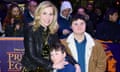 Sally Phillips with two of her children, Olly and Tom.