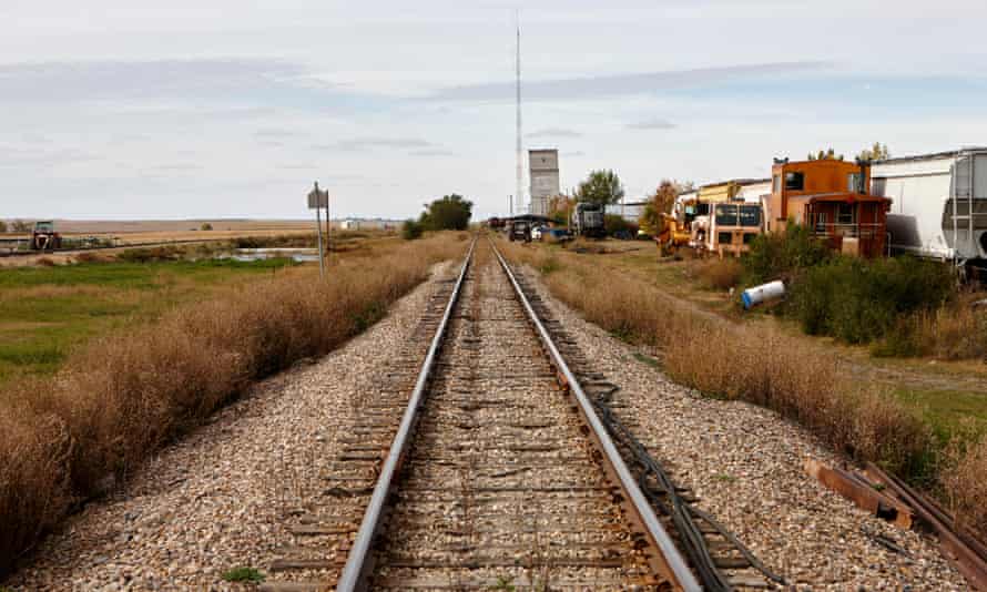 Railway through Saskatchewan. Canada.