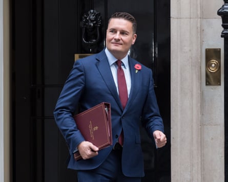 Wes Streeting leaves 10 Downing Street after a meeting of Cabinet