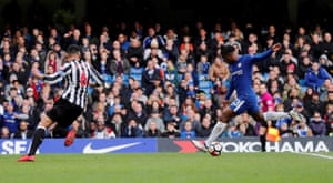 Batshuayi scores the second for Chelsea.
