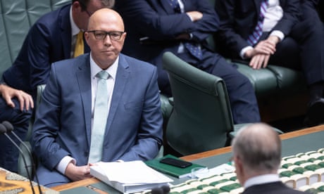 Peter Dutton during question time in parliament house