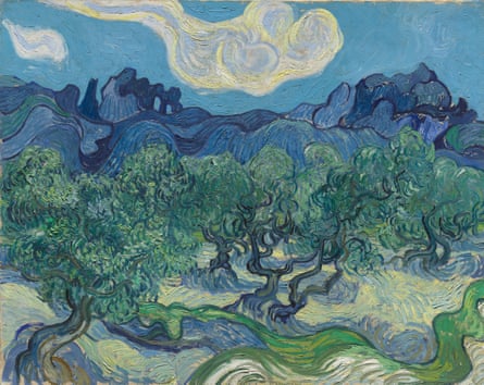 Olive trees with the Alpilles in the Background, 1889, by Vincent van Gogh.