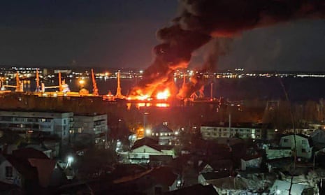 Explosion at Crimea port city.