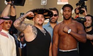 Andy Ruiz Jr Anthony Joshua en el peso en Riad.