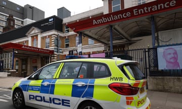 A police car outside King’s College hospital in London