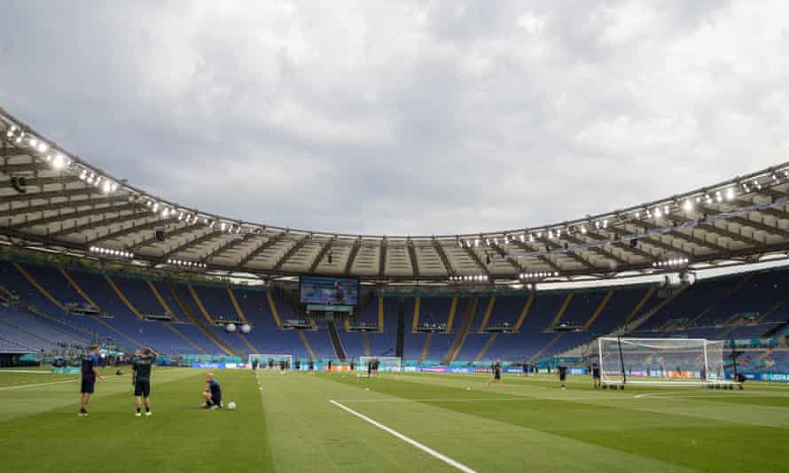 Italy players train in the Olimpico for Friday night’s game against Turkey