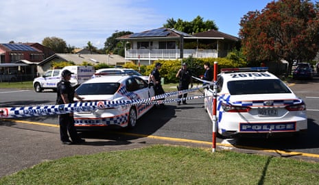 Police at the scene of a deadly shooting in Brisbane.