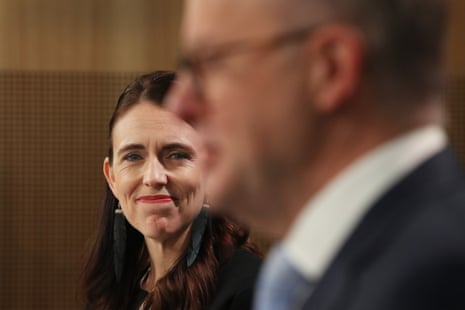 New Zealand prime minister Jacinda Ardern and her Australian counterpart Anthony Albanese at a joint press conference in Sydney in July 2022