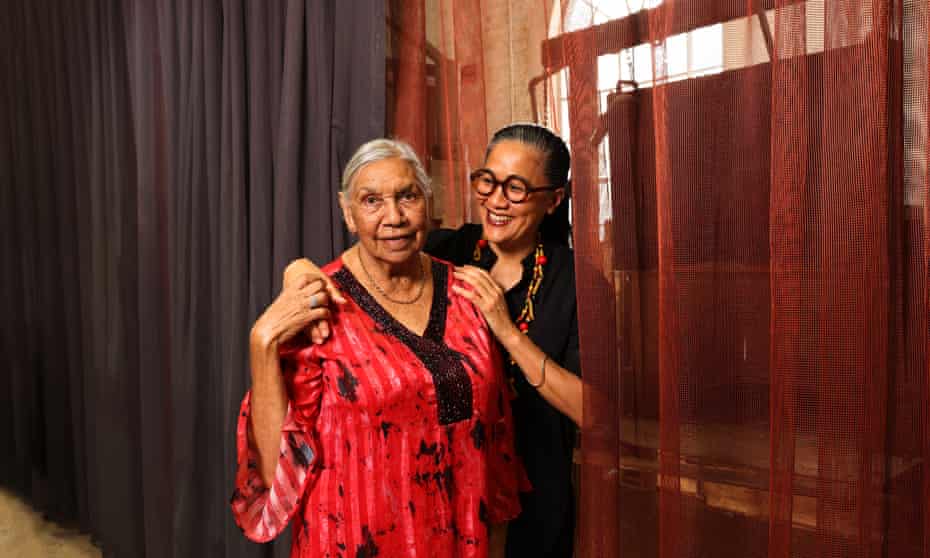 Chef, author, television presenter and restaurateur Chef Kylie Kwong and Indigenous Elder and cook Aunty Beryl Van Oploo at the Industrial blacksmithing workshop on Locomotive St, Eveleigh. Sydney, NSW, Australia.11th May, 2021.