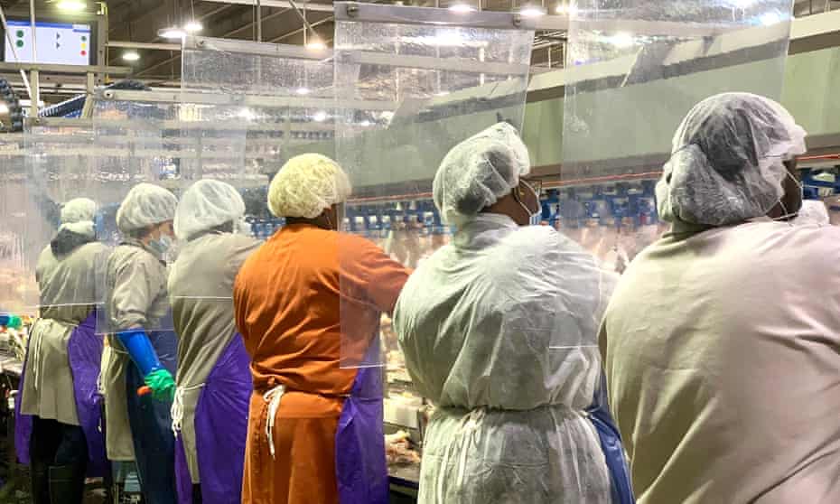 Tyson Foods workers at the company’s poultry processing plant in Camilla, Georgia.