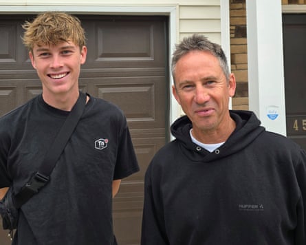 Sam Ruthe with his trainer, Craig Kirkwood.