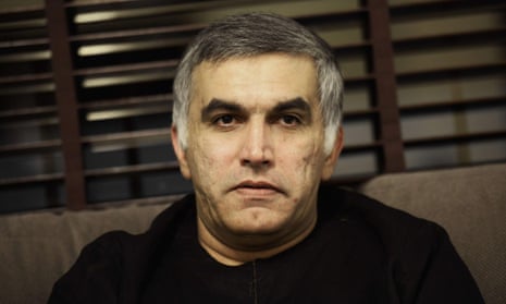 Bahraini activist Nabeel Rajab at his home in the village of Bani Jamra after being released from prison in November.