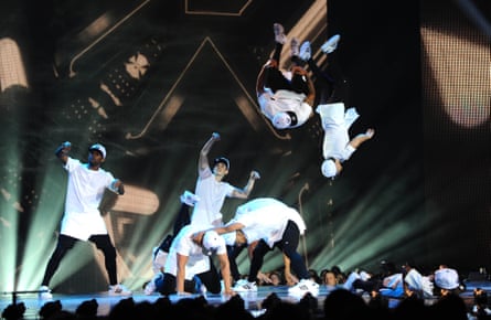 Dance troupe Diversity performing Got to Dance in London, 2014.