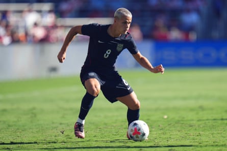 United States v Peru - International FriendlyCavan Sullivan #8 of United States controls the ball during the International Friendly match between United States and Peru at Inter.co Stadium on September 26, 2026 in Orlando, Florida.