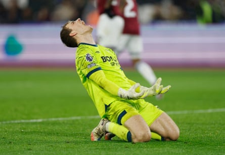 Goalkeeper Mads Hermansen despairs after West Ham concede late on