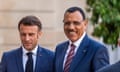 The ousted president of Niger, Mohamed Bazoum, right, meets his French counterpart, Emmanuel Macron, in Paris a month before the coup.