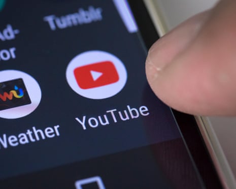 YouTube app icon on smartphone
