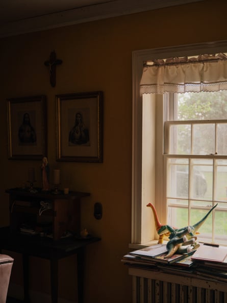 pop-up dinosaur books on a windowsill